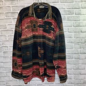 Coldwater Creek Desert Aztec Print Button-Down